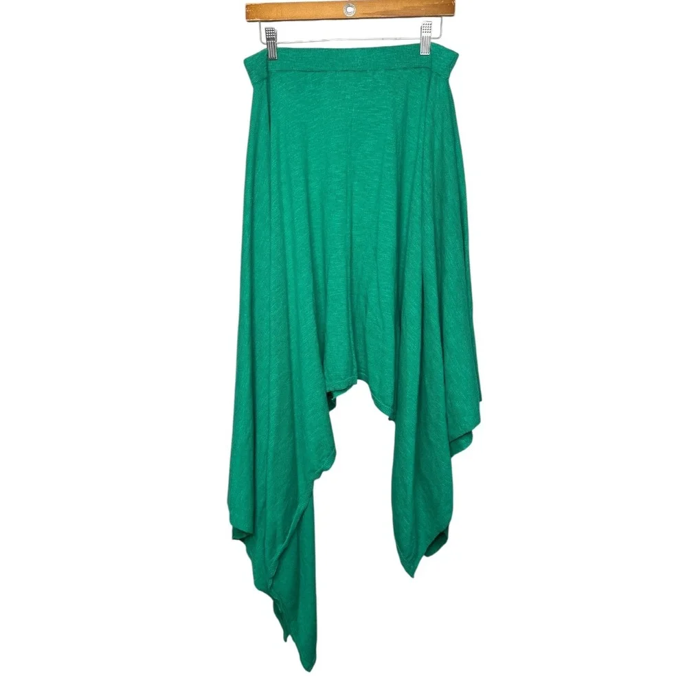 Free People Free-est Cotton Linen‎ Knit Asymmetric Midi Sweater Skirt L Boho